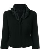 Giorgio Armani Vintage Ruffled Collar Jacket - Black