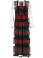 Red Valentino Floral Panels Long Dress - Black