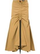 Ellery - Drawstring Draped Full Skirt - Women - Silk/polyester - 2, Women's, Brown, Silk/polyester