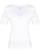 Majestic Filatures Lace Trimmed T-shirt - White