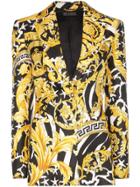 Versace Baroque-print Single-breasted Blazer - Black