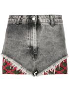 Circus Hotel - Denim And Lurex Shorts - Women - Cotton/polyester/viscose - 28, Grey, Cotton/polyester/viscose