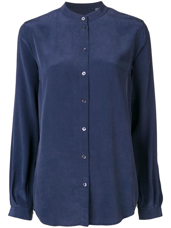 Equipment Mandarin Collar Shirt - Blue