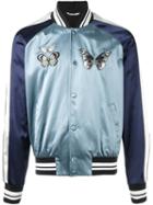 Valentino 'camubutterfly' Embroidered Souvenir Jacket, Men's, Size: 50, Blue, Cotton/viscose