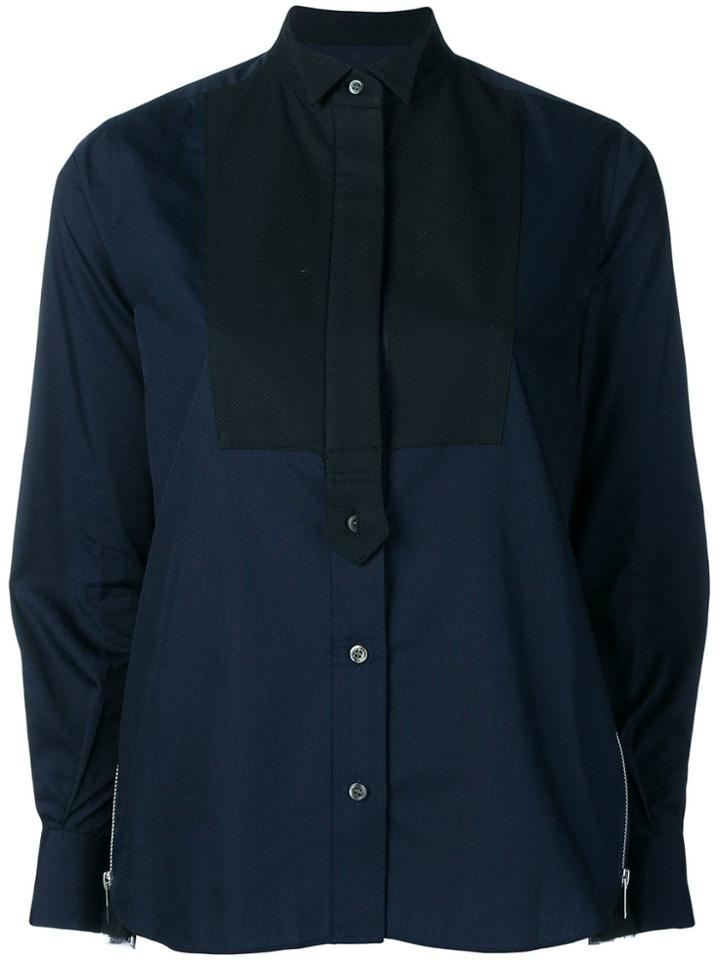 Sacai Narrow Collar Zip Cuff Shirt - Blue