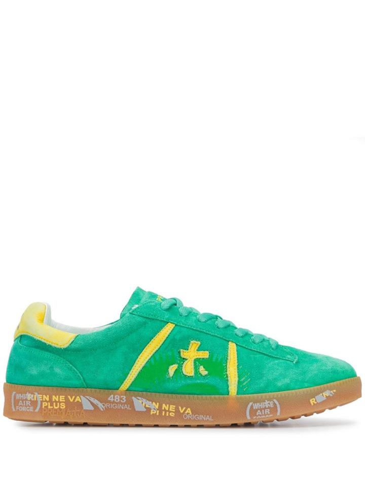 White Premiata Andry 3859 Sneakers - Green