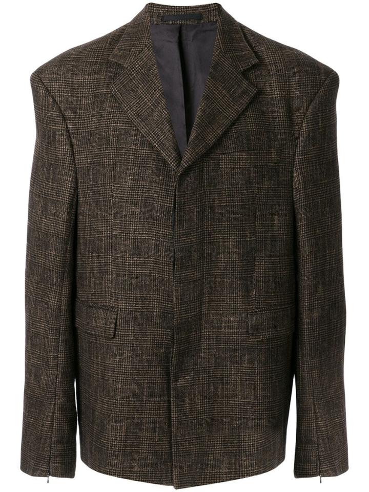 Cmmn Swdn Checked Single Breasted Blazer - Brown