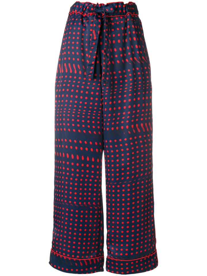 Facetasm Polka Dots Wide-legged Trousers - Blue