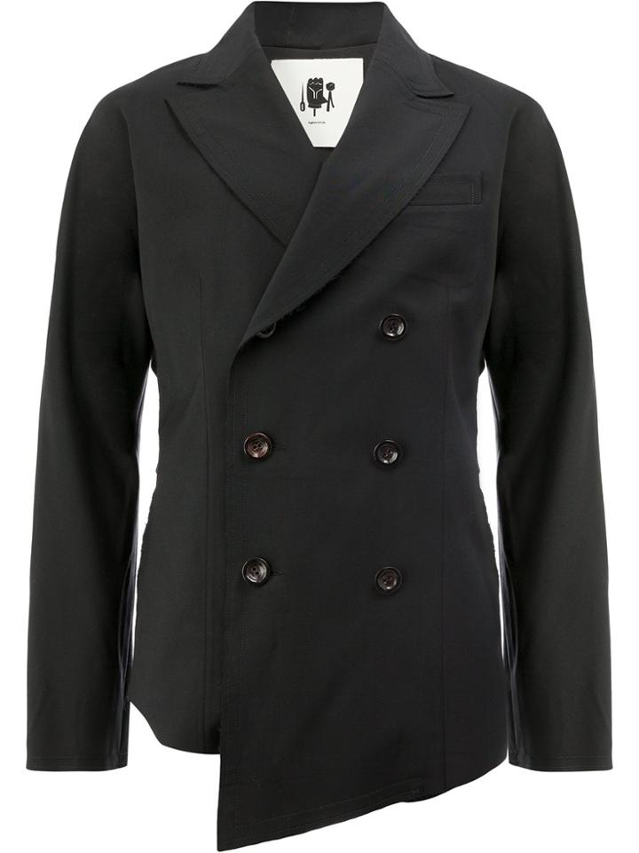 Aganovich Asymmetric Double Breasted Blazer - Black