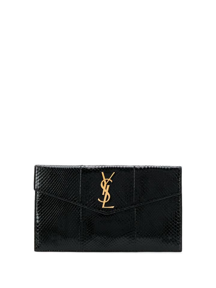 Saint Laurent Logo Envelope Clutch - Black