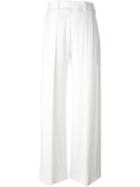 Neil Barrett Pleated Palazzo Pants, Women's, Size: 42, White, Spandex/elastane/cupro/viscose
