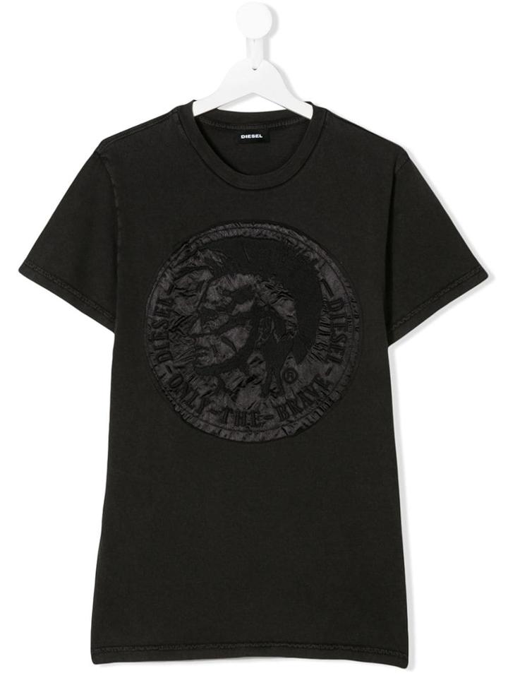Diesel Kids Embossed Logo T-shirt - Black