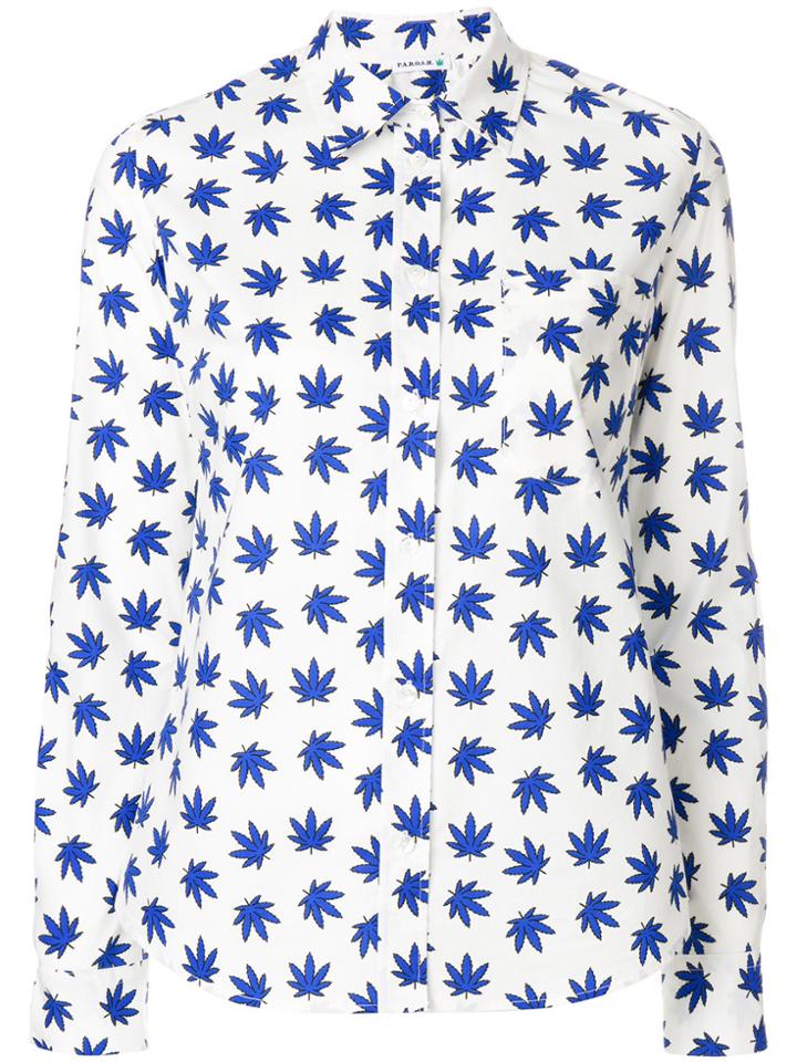 P.a.r.o.s.h. Leaf-print Tailored Shirt - White
