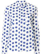 P.a.r.o.s.h. Leaf-print Tailored Shirt - White