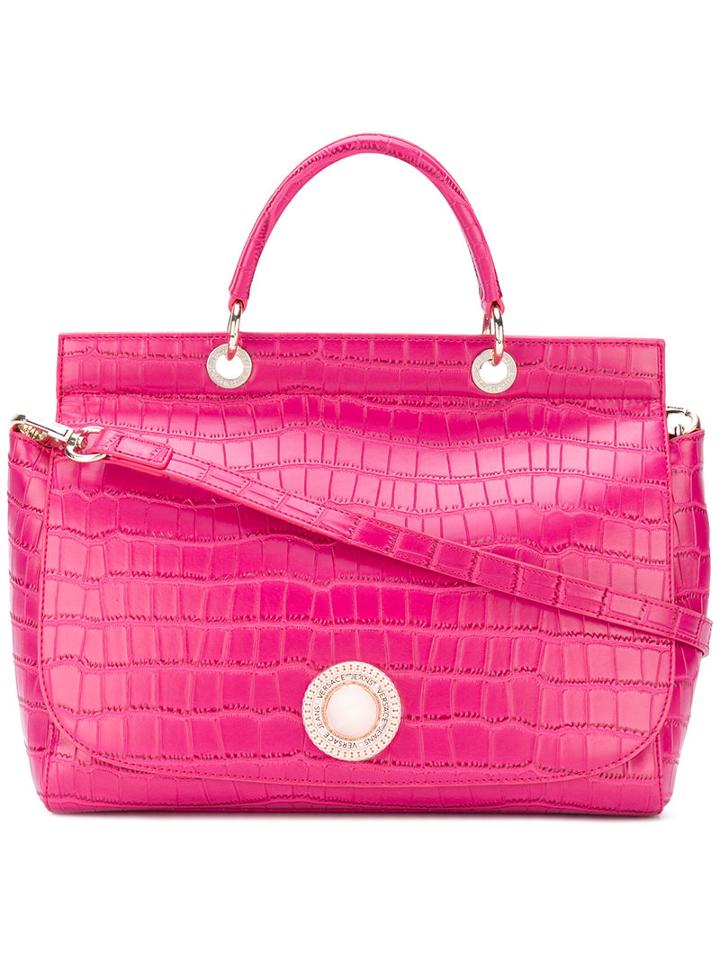 Versace Jeans - Textured Tote Bag - Women - Polyurethane/synthetic Resin - One Size, Pink/purple, Polyurethane/synthetic Resin