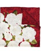 Chanel Vintage Camellia Print Scarf, Women's, Red