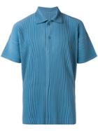 Homme Plissé Issey Miyake Short Sleeve Polo Shirt - Blue