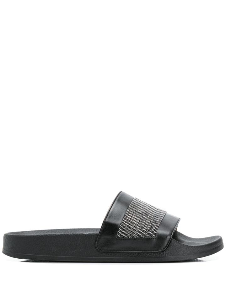Fabiana Filippi Rhinestone-embellished Slides - Black