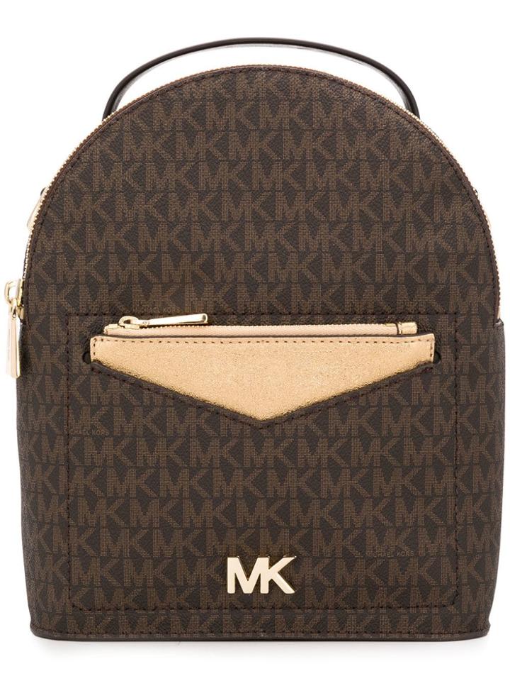 Michael Michael Kors Printed Logo Backpack - Brown