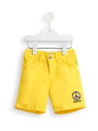Moschino Kids Peace Logo Denim Shorts