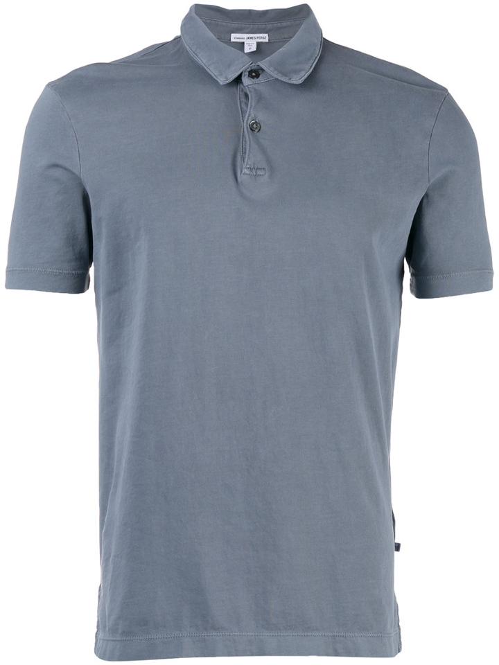 James Perse Classic Polo Shirt, Men's, Size: 0, Blue, Supima Cotton