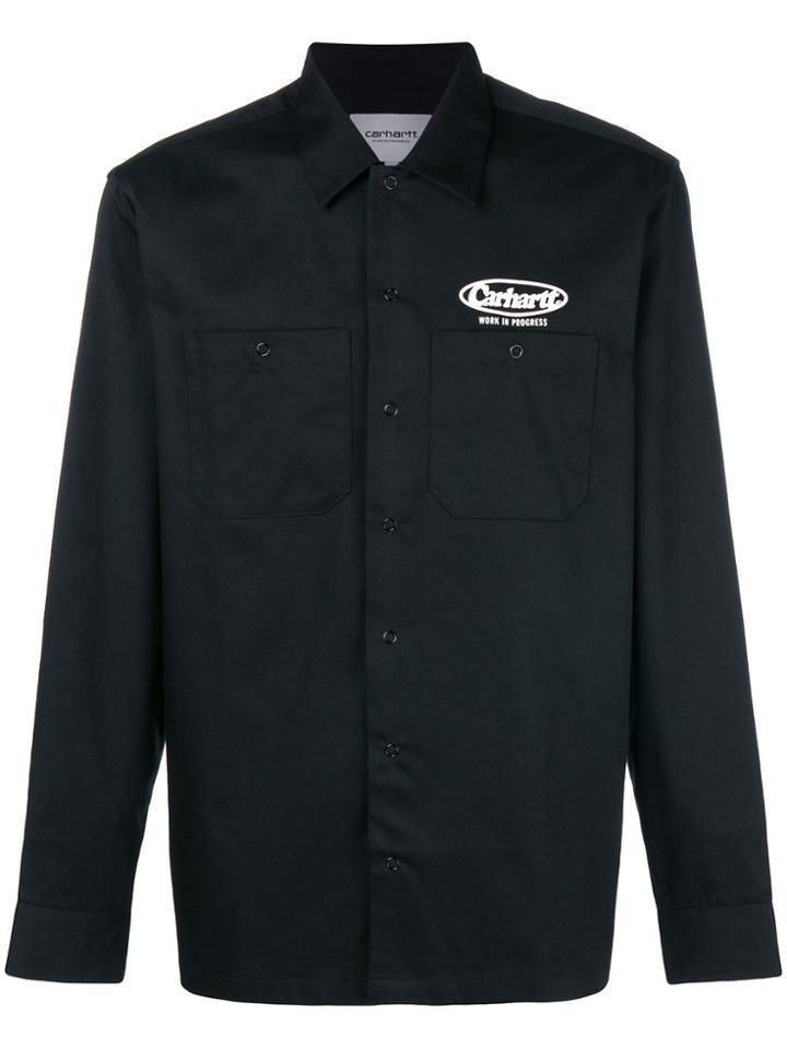 Carhartt Logo Print Shirt Jacket - Black