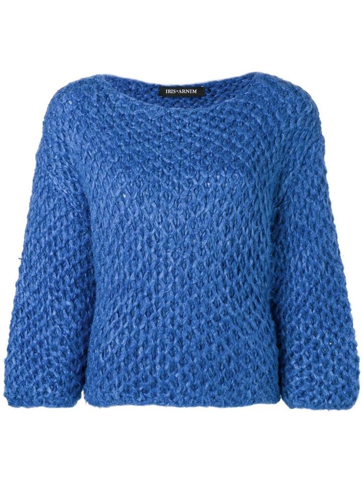 Iris Von Arnim Chunky Knitted Jumper - Blue