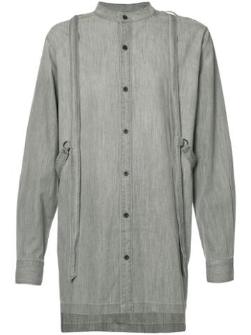 Skingraft Button Up With Harness Shirt, Men's, Size: Medium, Grey, Cotton