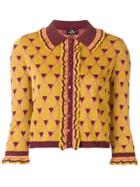 Elisabetta Franchi Heart Button Cardigan - Yellow & Orange