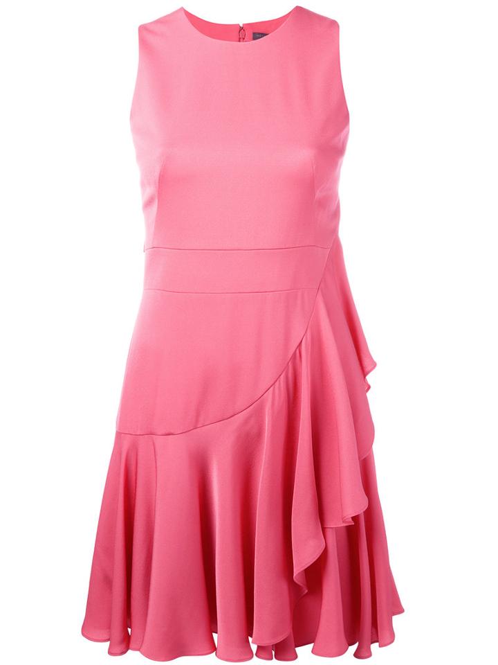 Alexander Mcqueen Ruffled Mini Dress, Women's, Size: 38, Pink/purple, Viscose/silk