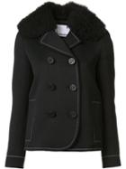 Paco Rabanne Double Breasted Peacoat, Women's, Size: 40, Black, Nylon/wool