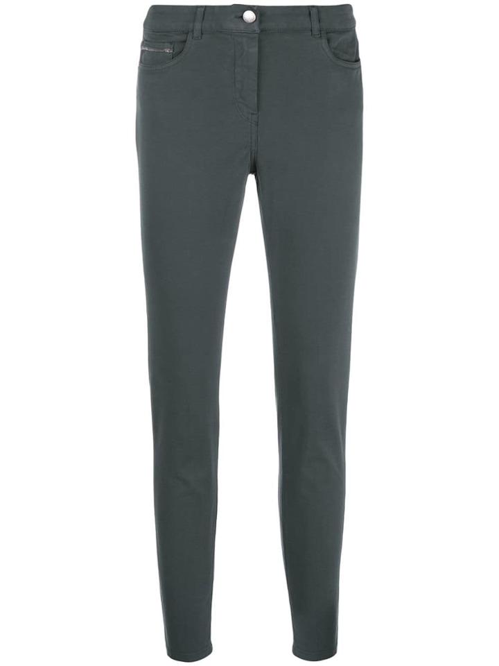 Fabiana Filippi Bead Embellished Skinny Trousers - Grey