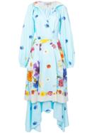 Natasha Zinko Floral Print Wrap Maxi Dress - Blue
