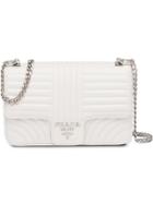 Prada Prada Diagramme Leather Shoulder Bag - White