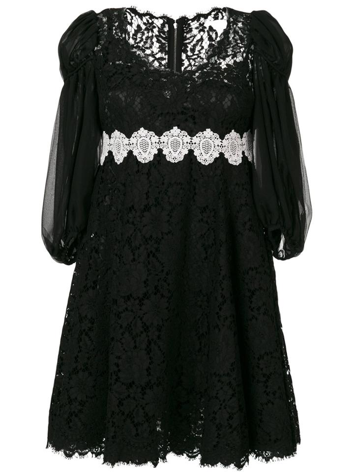 Dolce & Gabbana Broderie Anglaise Lace Dress - Black