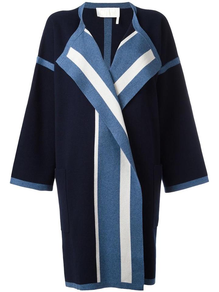 Chloé Oversized Cardigan Coat, Women's, Size: Small, Blue, Cotton/silk/cashmere