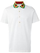 Paul Smith Striped Collar Polo Shirt, Men's, Size: Large, White, Cotton