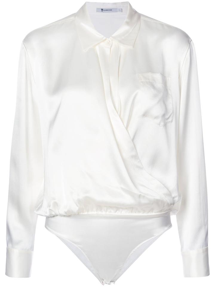 T By Alexander Wang - Collared Silk Blouse - Women - Silk - 2, White, Silk