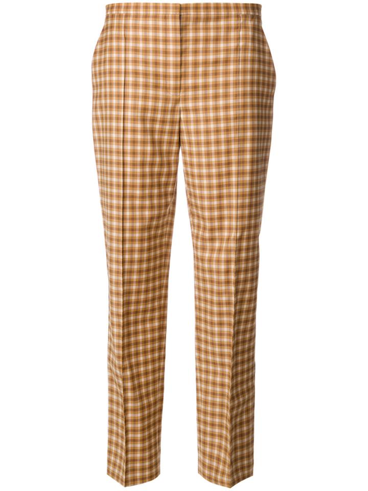 Nina Ricci Checked Tailored Trousers - Yellow & Orange