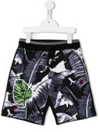 Dolce & Gabbana Kids Banana Leaf Print Shorts, Boy's, Size: 12 Yrs, Black