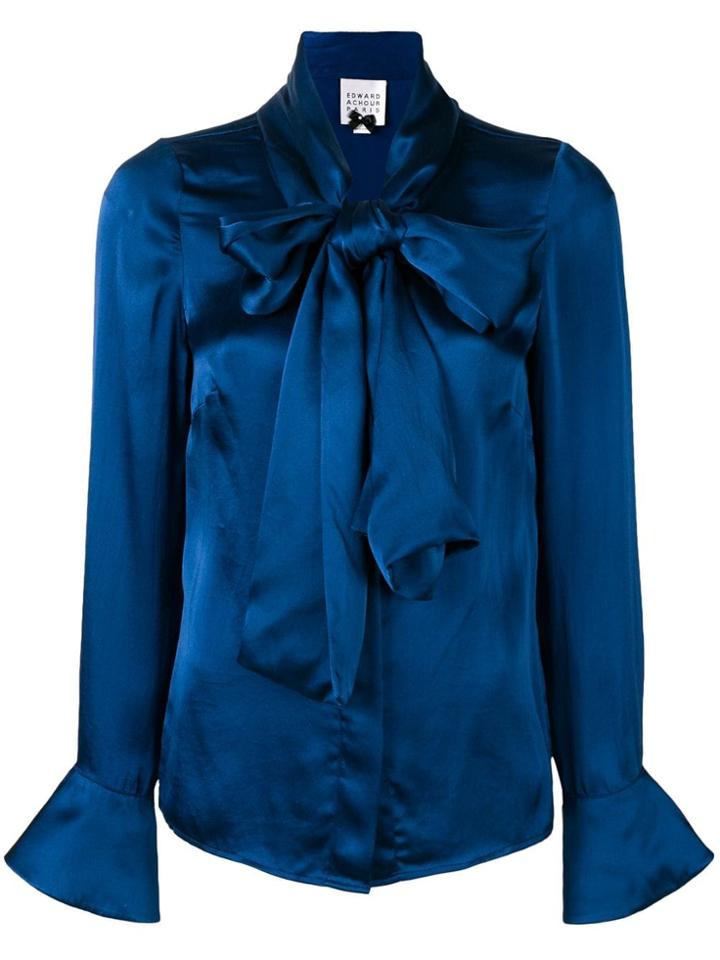 Edward Achour Paris Bow Tie Shirt - Blue