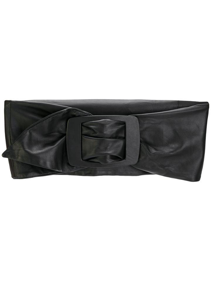 Erika Cavallini Buckled Waist Belt - Black