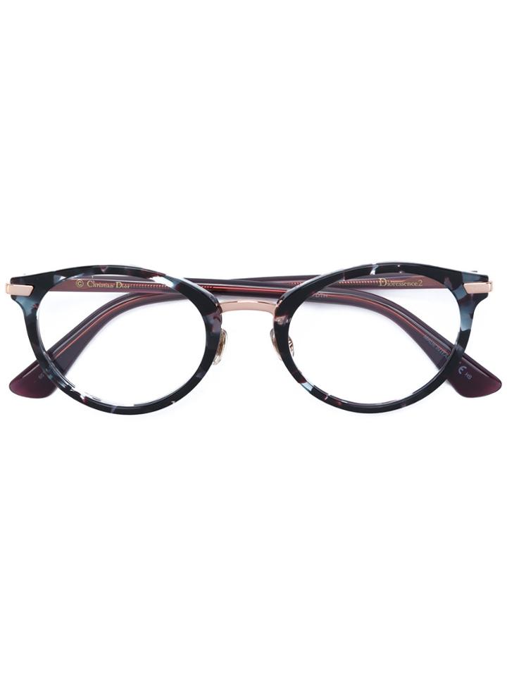 Dior Eyewear Round Frame Glasses - Brown
