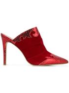 Paris Texas Embellished Stiletto Mules - Red