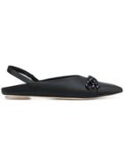 Simone Rocha Slingback Pointed Toe Pumps - Black