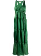 Cédric Charlier Panelled Maxi Dress - Green