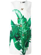 Dolce & Gabbana Banana Leaf Brocade Dress, Women's, Size: 42, Green, Cotton/silk/spandex/elastane