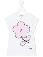 Simonetta Flower Print T-shirt, Toddler Girl's, Size: 5 Yrs, White