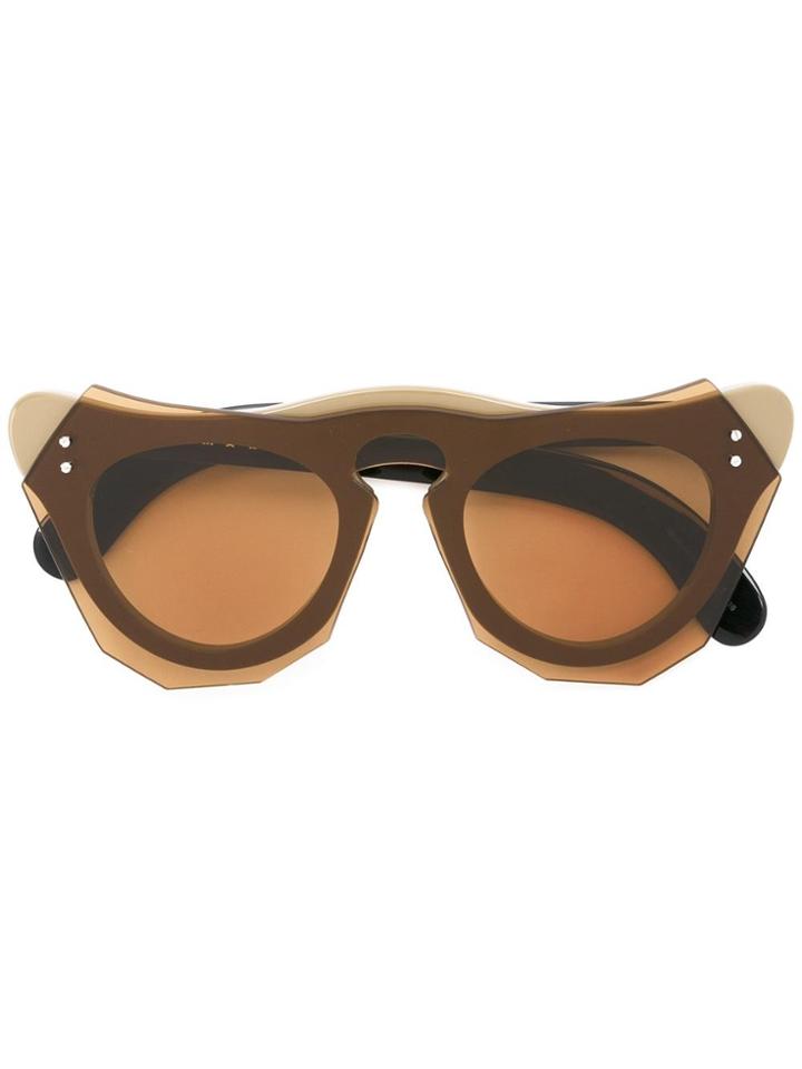 Marni Eyewear Geometric Sunglasses - Brown