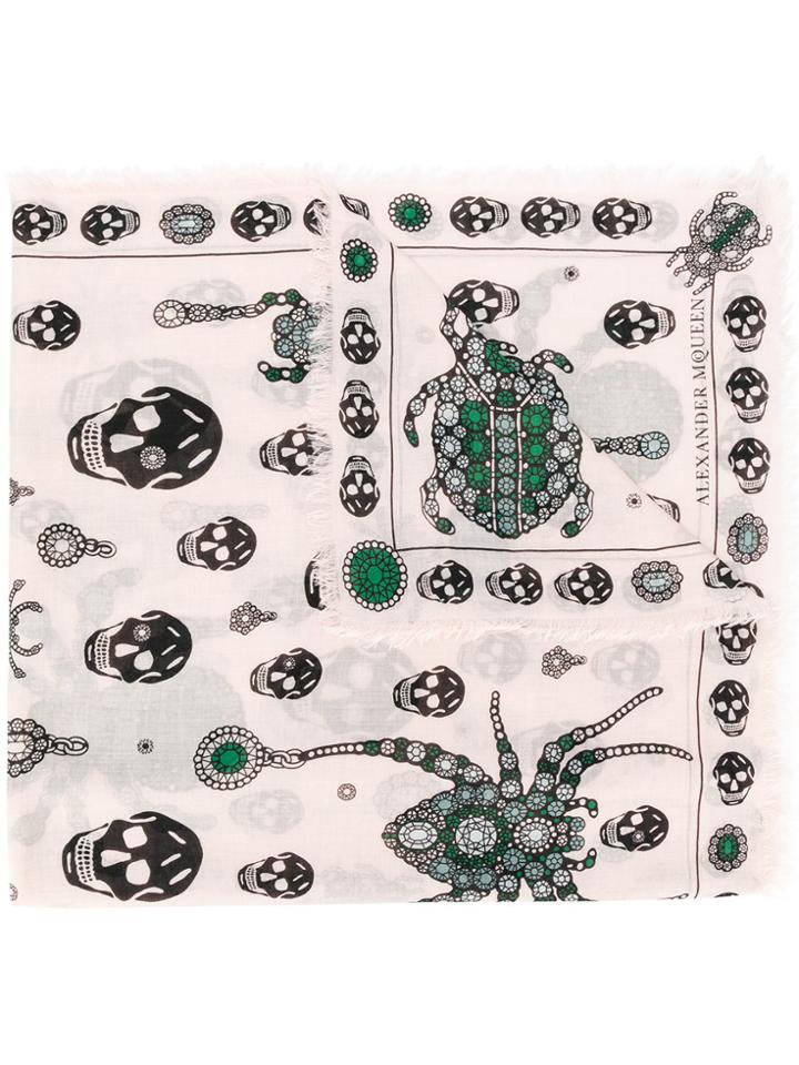 Alexander Mcqueen Jewelled Bug Scarf - Pink & Purple